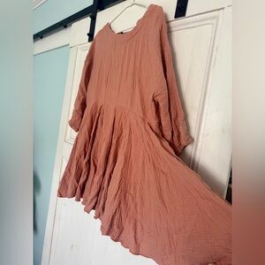 Entro Peach Flowy Cotton Dress